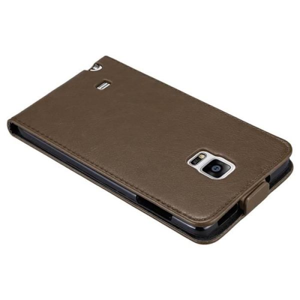 Coque - CADORABO - Samsung Galaxy NOTE EDGE - Syntetiskt läder - Brun - Magnetisk stängning kastanj