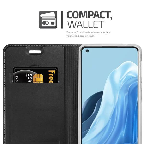 Flip-fodral för Oppo FIND X5 LITE / Reno7 5G i CLASSY SVART Plånbok Stötsäker Svart