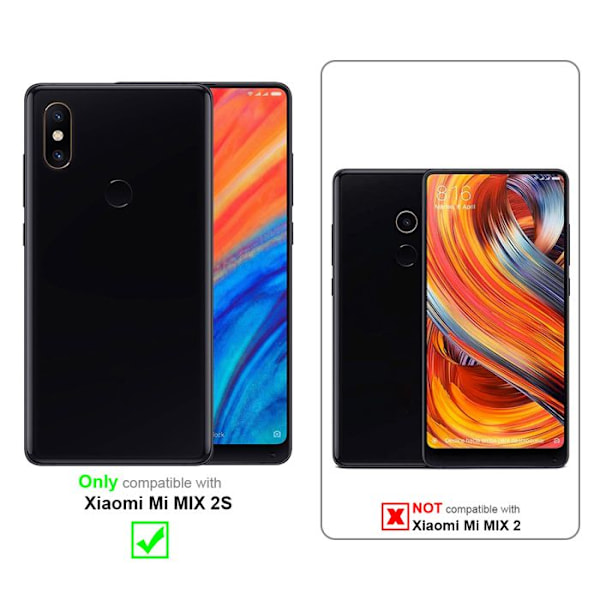 3x Helvet glas för Xiaomi Mi MIX 2S skyddfilm i TRANSPARENT med HÅRD vit härdat glas Vit