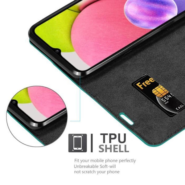 Coque för Samsung Galaxy A03s - CADORABO - Petrolturkos - Mjuk - Magnetisk Turkos olja