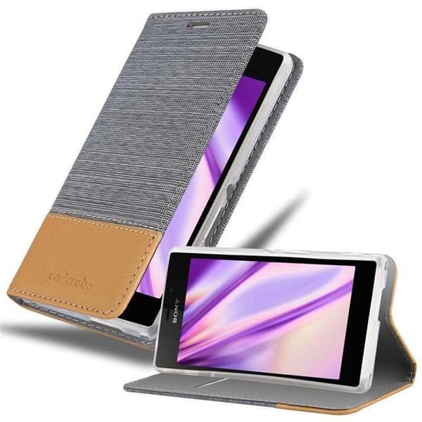 Skyddsfodral för Sony Xperia M2 / M2 AQUA i LJUST GRÅ BRUN Etui Case Skydd Grå