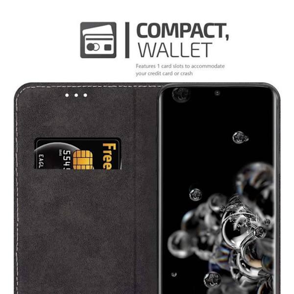 Coque - CADORABO - Samsung Galaxy S20 ULTRA - Bicolour syntetläder - Magnetisk stängning - Ställfunktion BLÅ BRUN