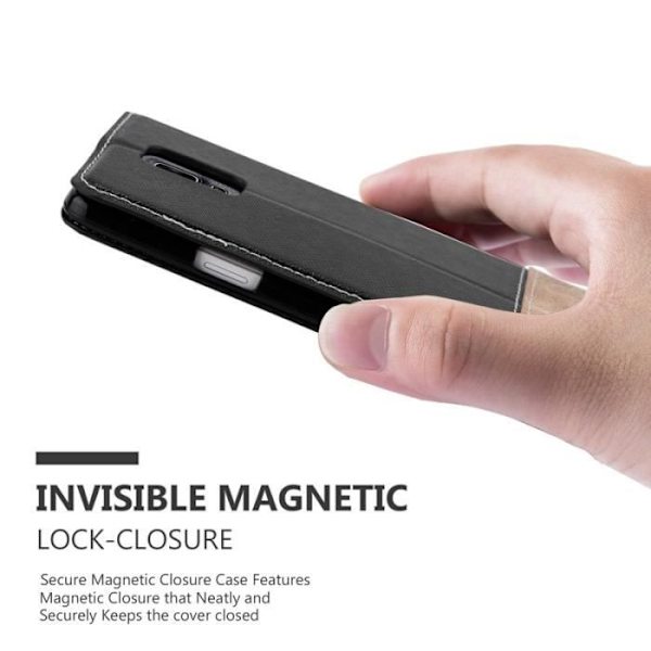 Cadorabo Fodral för Samsung Galaxy NOTE 4 SVART BRUNN IMITATION (LÄDER/MOKA) Fodral Fodral Magnetisk Fodral Fodral stöder stativ och kortplats Svart brun