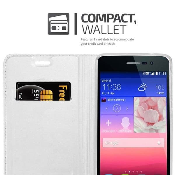 Flip-fodral för Huawei ASCEND P7 Etui i KLASSISK SILVER Plånbok Stötsäker Grå