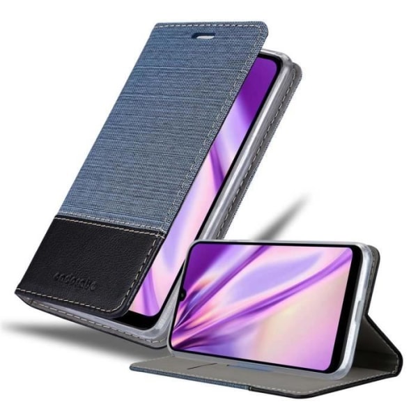 Coque för Xiaomi RedMi 7 - CADORABO - BLÅ SVART - Mjukt - Magnetiskt - konstläder Mörkblå