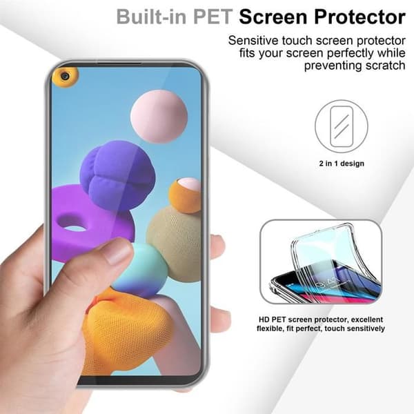 Transparent skydd för Samsung Galaxy A21s Vit