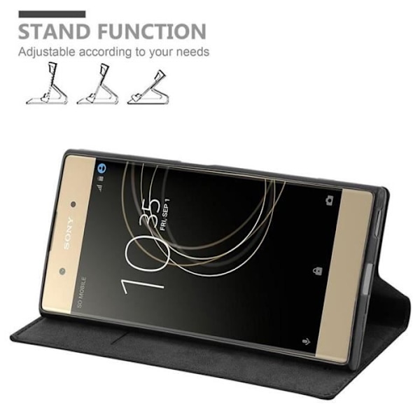 Sony Xperia XA1 PLUS-fodral i NIGHT BLACK från Cadorabo (INVISIBLE MAGNETIC CLOSURE Design) Helt skyddsfodral med flik