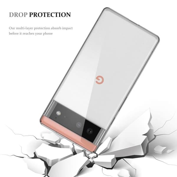 Transparent stötsäker silikonfodral för Google PIXEL 6 Vit