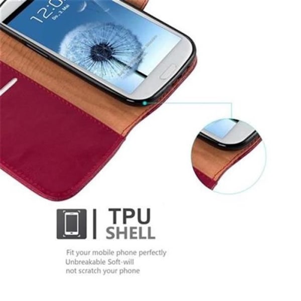 Samsung Galaxy S3 - S3 NEO-fodral i KÖRSBÄRSRÖTT från Cadorabo (LUXURY Design) Helt skyddsfodral med flipflik och