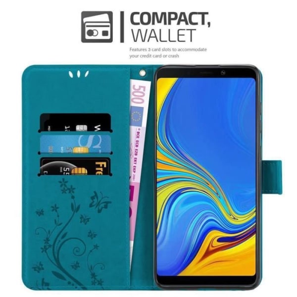 Fodral för Samsung Galaxy A9 2018 i BLOMMIG BLÅ Cadorabo Cover Protection Floral