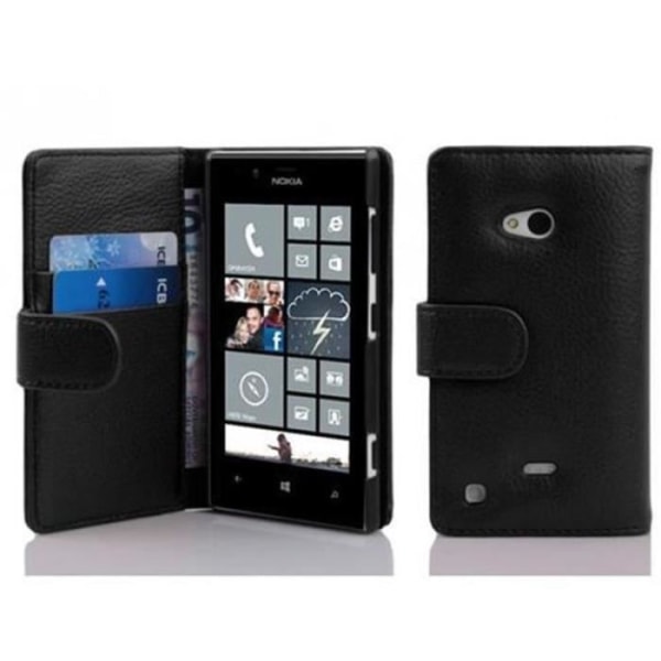 Cadorabo - Fodral Skal för > Nokia Lumia 720 < – Fodral Fodral Bumper Wallet (med kortplatser) i JETSVART