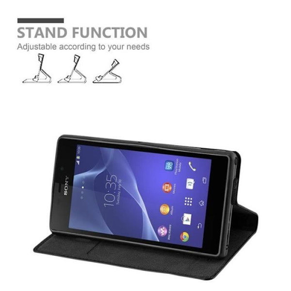 Sony Xperia M2-fodral i KAFFEBRUNT från Cadorabo (INVISIBLE MAGNETIC CLOSURE Design) Helt skyddsfodral med flipflik