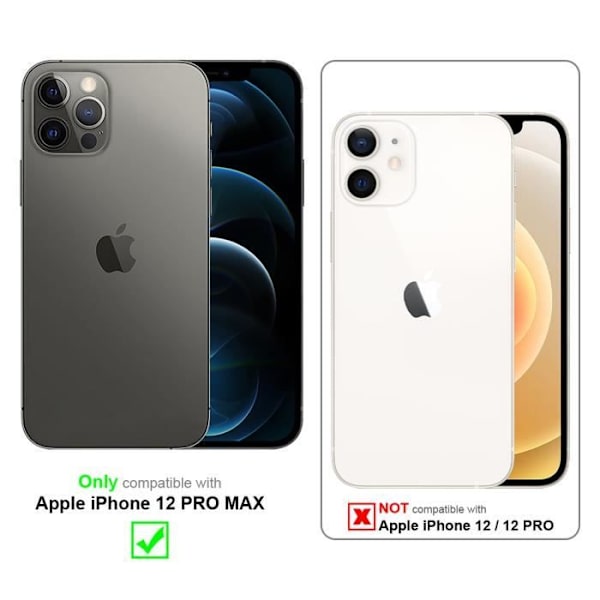 Cadorabo Fodral för Apple iPhone 12 PRO MAX i Transparent Fodral 360° Helkroppsskydd Skärmskydd