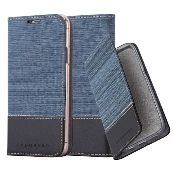 Coque - CADORABO - Apple iPhone 13 PRO - MÖRKT SVART BLÅ - Similär läder - Magnetisk stängning MÖRKBLÅ SVART