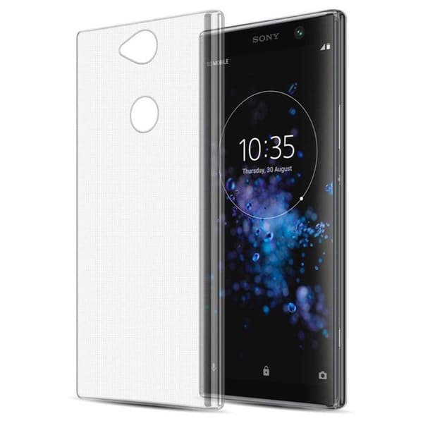 Transparent stötsäker silikonfodral för Sony Xperia XA2 PLUS Vit