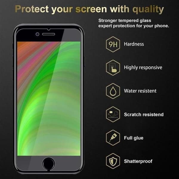 3x Skärmskydd för iPhone 7 PLUS / 7S PLUS / 8 PLUS Härdat Glas Repbeständigt Vit