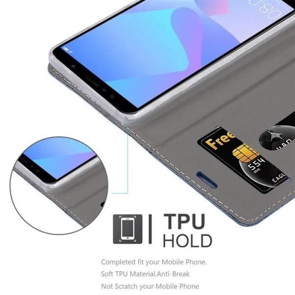 Cadorabo Fodral till Huawei Y6 PRIME i MÖRKBLÅ SVART
