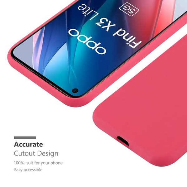 Skyddsskal för Oppo FIND X3 LITE CANDY RÖD Stötsäker Silikon Röd