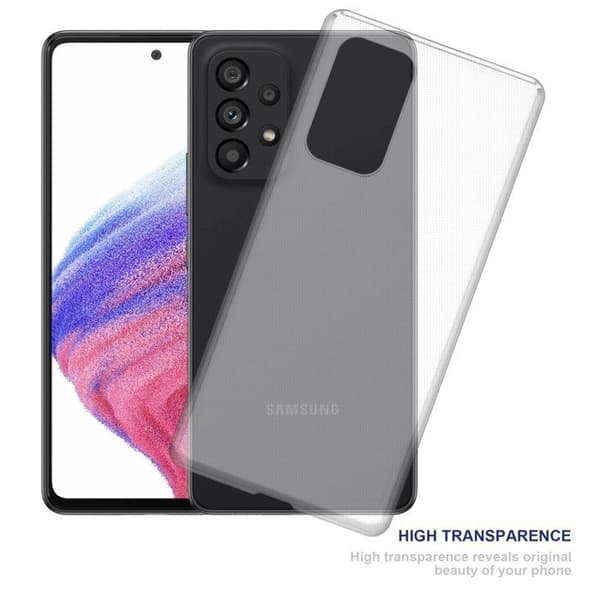 Transparent stötsäker silikonfodral för Samsung Galaxy A53 5G Vit