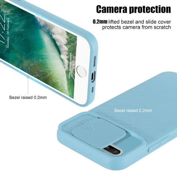 Fodral till Apple iPhone 7 PLUS / 7S PLUS / 8 PLUS Fodral i Turkos Matt Fodral Silikon TPU och skydd för din enhet Turkos