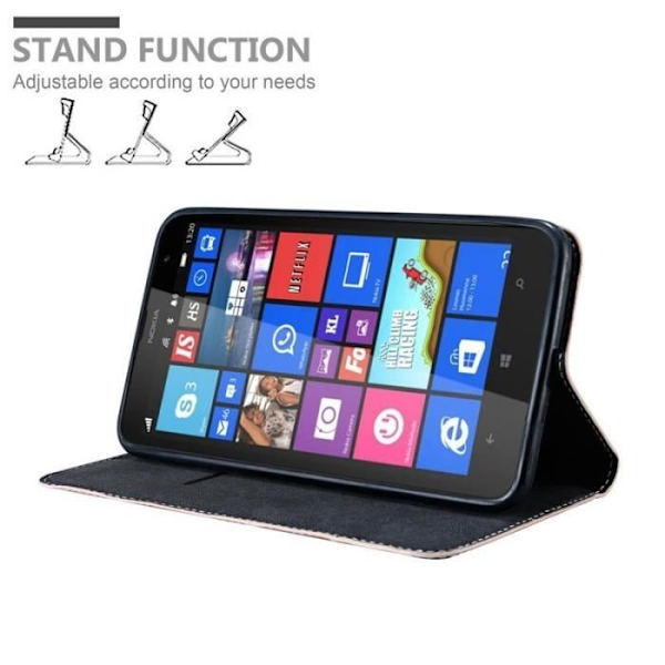 Plånboksfodral - CADORABO - Nokia Lumia 1320 - Läderimitation - Magnetisk stängning - Tvåfärgad design Svart