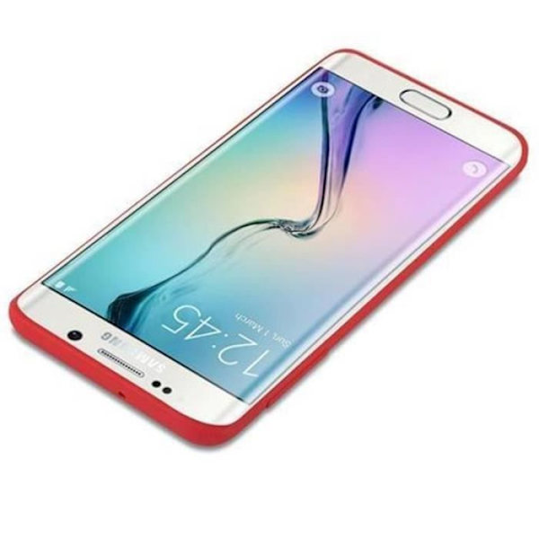 Samsung Galaxy S6 EDGE-fodral i CANDY RED från Cadorabo (CANDY Design) Ultratunt mjukt silikongel TPU-fodral med anti-chock