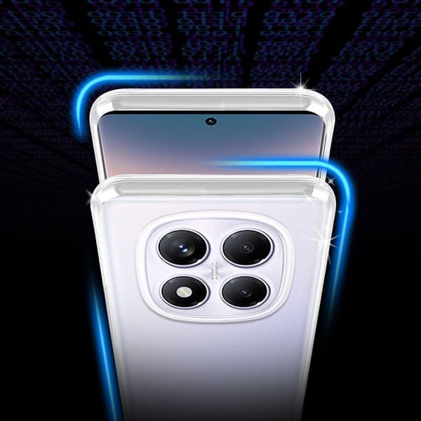 Transparent stötsäker silikonfodral för Xiaomi RedMi Note 14 Pro 4G Vit