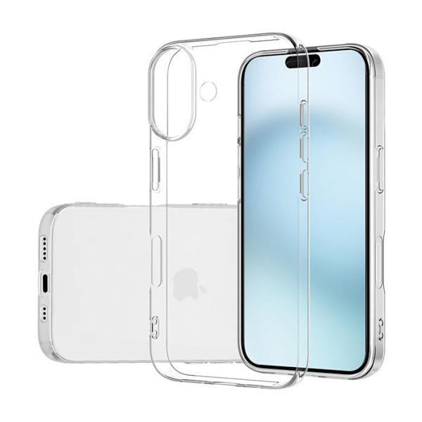 Transparent stötsäker silikonfodral för iPhone 16 Vit
