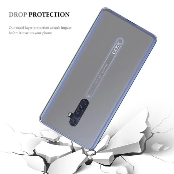 Transparent stötsäker silikonfodral för Oppo Reno2 Vit