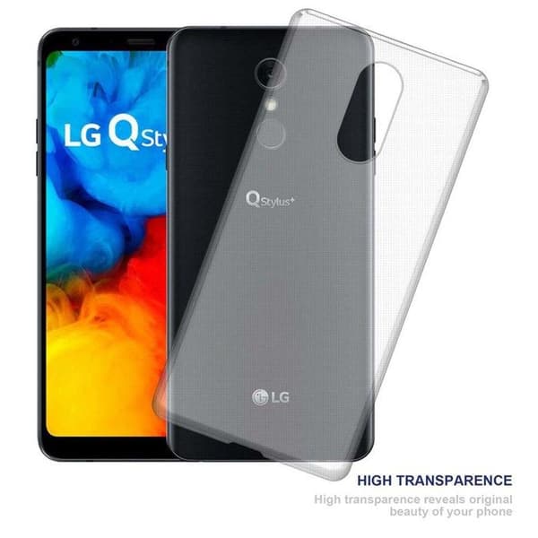 Transparent stötsäker silikonfodral för LG Q STYLUS Ros
