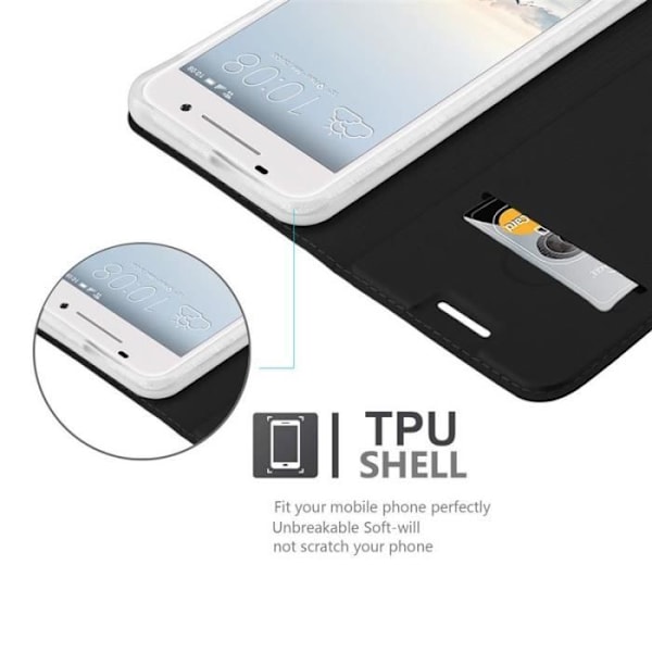 Cadorabo Fodral till HTC One A9 i KLASSIG SVART