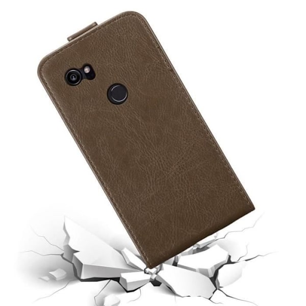 Coque - Cadorabo - Google Pixel 2 XL - Flip-fodral i konstläder - Komplett skydd - Brun kastanj