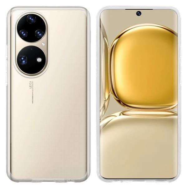 Transparent stötsäker silikonfodral för Huawei P50 PRO Vit