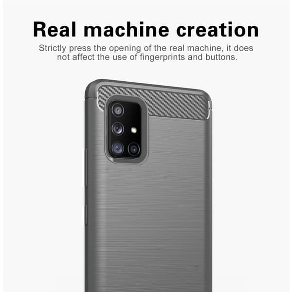 Skyddsfodral för Samsung Galaxy A71 5G BORSTAD GRÅ Kolfiberdesign Grå