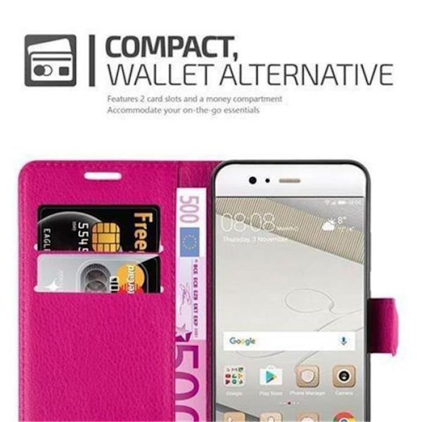 Cadorabo Huawei P10 PLUS Fodral ROSA Full Protection Fodral Fodral Magnetlås (stöder stativ och kortplats)