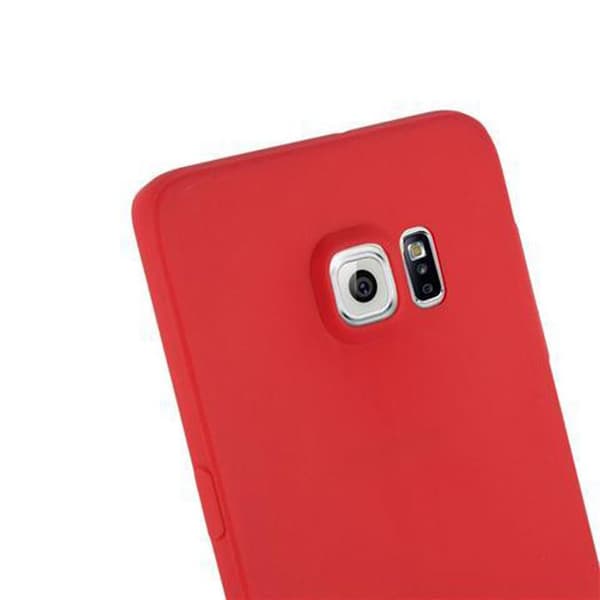 Skyddsskal för Samsung Galaxy S6 EDGE CANDY RÖD Stötsäker Silikon Röd