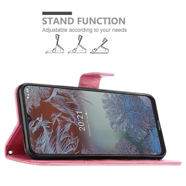 Coque för Nokia G10/G20 - CADORABO - Blommigt Etui - Syntetiskt Läder - Ställfunktion - Heltäckande Skydd Rosa blommig