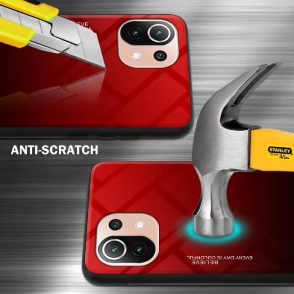 Coque - CADORABO - Xiaomi Mi 11 LITE (4G/5G) - Bicolorskydd - Halkfri - Mjuk i TPU RÖD SVART