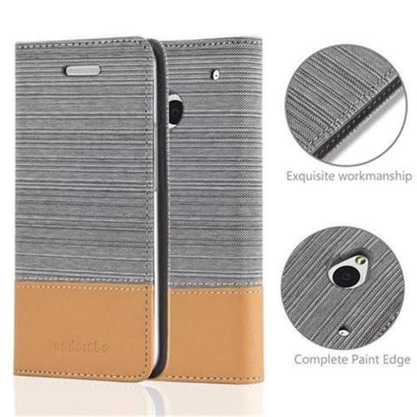 Skyddsfodral för HTC ONE M7 i LJUST GRÅ BRUN Etui Case Skydd