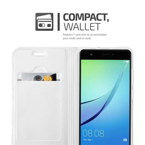 Fodral med lock för Huawei NOVA Plånbok i KLASSISK SILVER Stötsäker Grå