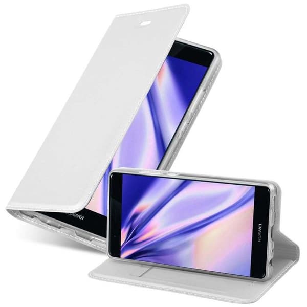 Fodral med lock för Huawei P9 Plånbok i KLASSISK SILVER Stötsäker Grå