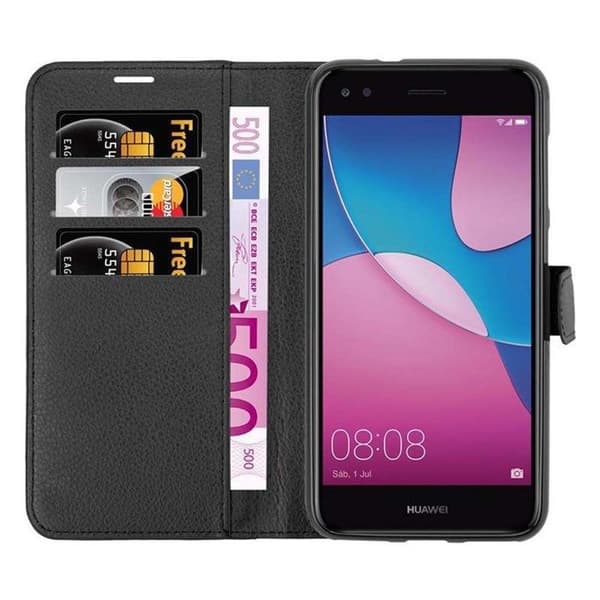 Etui för Huawei Enjoy 7 i JET BLACK Svart