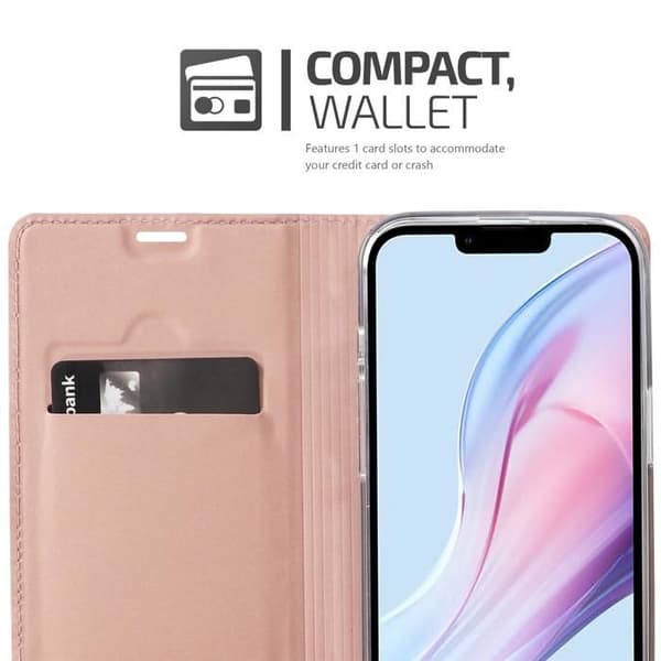 Fodral med lock för iPhone 13 Plånbok i KLASSISK GULD ROSÉ Stötsäker Ros