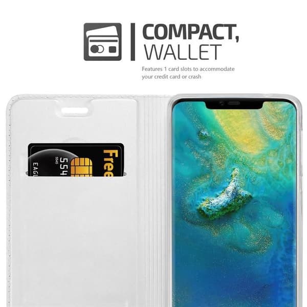 Flip-fodral för Huawei MATE 20 PRO Etui i KLASSISK SILVER Plånbok Stötsäker Grå