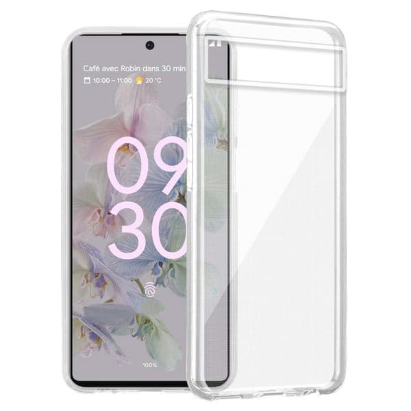 Transparent stötsäker silikonfodral för Google PIXEL 6A Vit