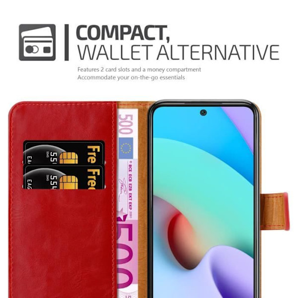 Fodral till Xiaomi RedMi 10 i CHERRY RED Cover Protection supportfunktion