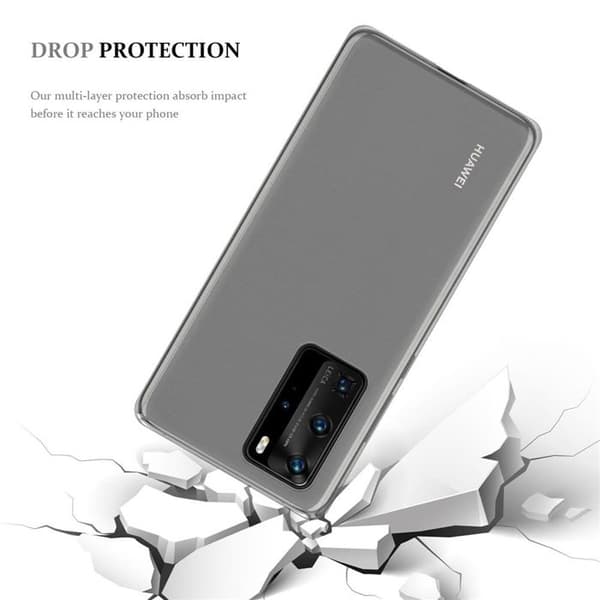 Transparent stötsäker silikonfodral för Huawei P40 Vit