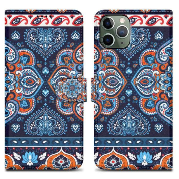 Coque för iPhone 11 PRO MAX - CADORABO - Mandala Blå - Syntetläder - Magnetisk Stängning - Fullständigt Skydd Blå