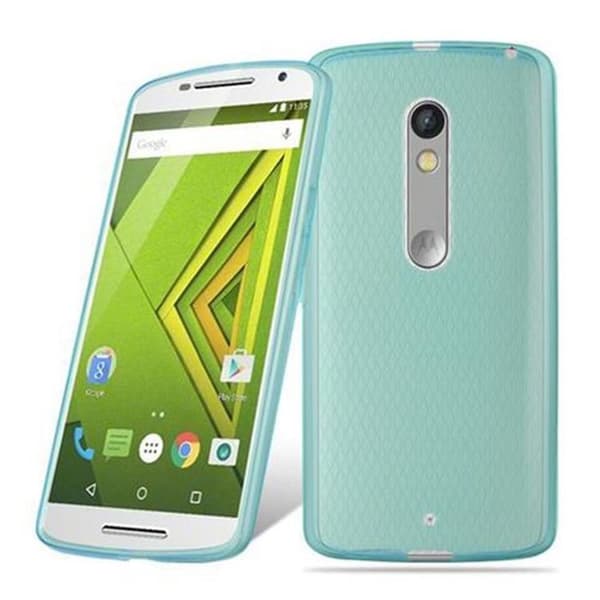 Transparent stötsäker silikonfodral för Motorola MOTO X PLAY Blå