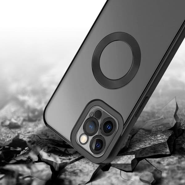 Transparent iPhone 12 PRO-fodral - Svart Stötskydd Chrome Design Vit